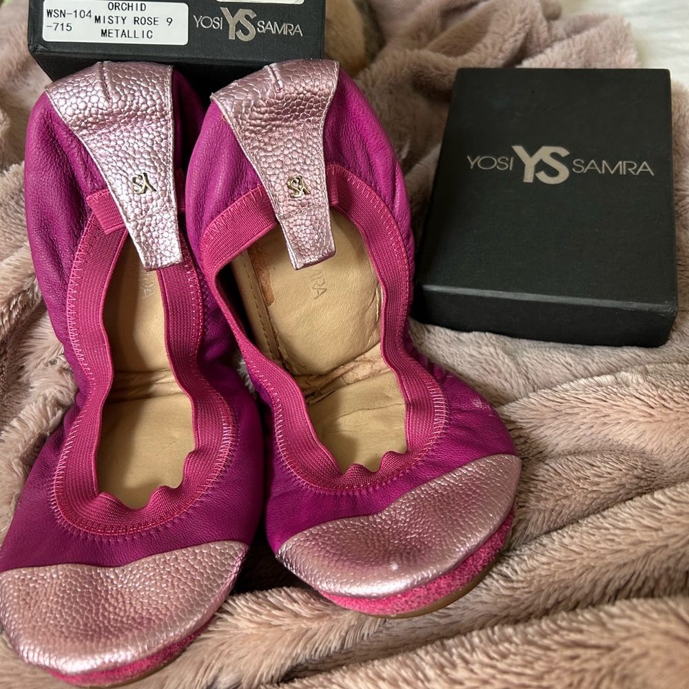 Yosi Samra Orchid Misty Rose Foldable Travel Flats-Size 9